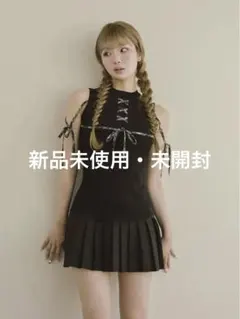 新品未開封】Darich レースドッキングプリーツミニワンピース ブラック