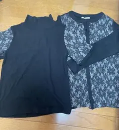 値下げ！ ドゥクラッセ レース アンサンブル ブラック 黒 長袖 アンサンブル