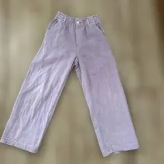 H&Mキッズ　デニムパンツ ワイドレッグ　パープル130