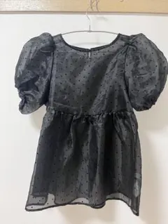 prose verse【ドット柄】フロッキードットオーガンジー　ペプラムブラウス