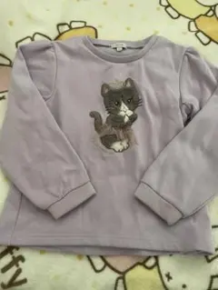 any FAM 猫刺繍トレーナー 130