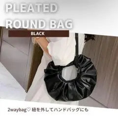 ショルダーバッグ レディース ハンドバッグ プリーツ 巾着 軽量 黒 白
