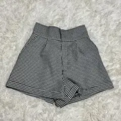 ハイウエストショートパンツ 千鳥柄
