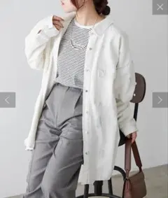 デニムシャツジャケット / 箔プリントデニムシャツ