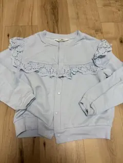 H&M 水色 レース付きカーディガン 122-128サイズ