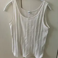 UNIQLO アイボリー リブ編み タンクトップ XL