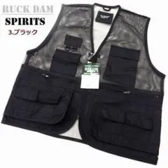 3L　ノーアイロンでOK　速乾。細メッシュ多機能ベスト　152200　3ブラック