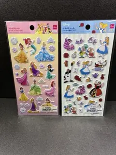 即日発送　ペタペタシール ディズニー 2種　ダイソー　アリス　プリンセス　匿名②