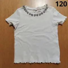【any FAM】 白色リボンTシャツ 120