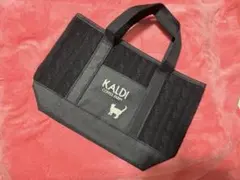 猪*行様 【未使用】KALDI ブラック トートバッグ 猫デザイン