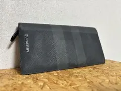BURBERRY チェック 長財布 チャコール ブラック