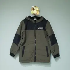 OUTDOOR フード付きジャケット、キッズ130、オリーブグリーン、カーキ