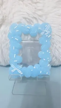 水色リボン装飾 ホイップデコ トレカケース