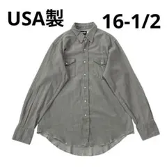 80s 90s USA製 ラングラー ウエスタン デニムシャツ グレー