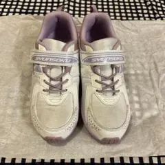 SYUNSOKU ホワイト/パープル スニーカー22.5センチ