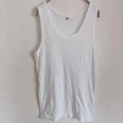 UNIQLO 【XS】ホワイト タンクトップ リブ　白