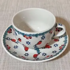 赤い鳥のカップとソーサーセット