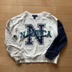 NAUTICA キッズ トレーナー クリーム色/ネイビー