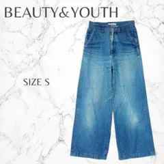 ビューティアンドユース　大人カジュアル　抜け感　ワイドデニム　ジーンズ　S
