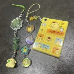 サンリオ　ポムポムプリン　シークレットストラップ　おはじき風タイルシール風