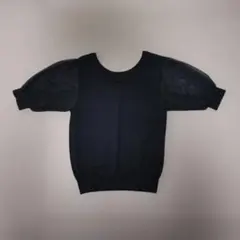 le.coeur blanc レディース 半袖 ニット ブラック