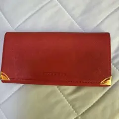 Yves Saint Laurent クロコ型押し レッド 長財布 9832 - メルカリ