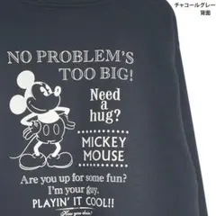 ミッキーマウス ディズニー トレーナー M チャコール スウェットバックプリント