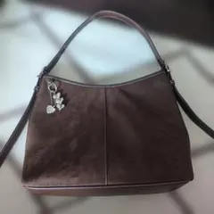 LOC ブラウン スエード ショルダーバッグ