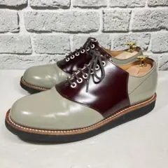 【美品】REGAL リーガル サドルシューズ 25cm バーガンディー✕グレー
