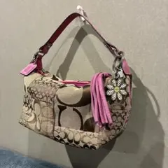 y2k coach patchwork signature bag python