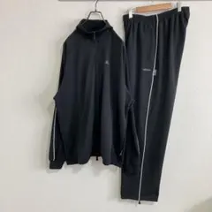 【セットアップ】adidas アディダス　ジャージ上下　バック刺繍　黒　L