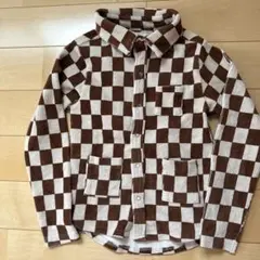 MONSIEUR MINI ブロックチェックシャツ3-4y 茶色系