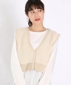 LOWRYS FARM 2WAYニットビスチェ ベスト レイヤード 淡色 韓国