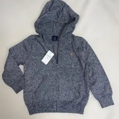 新品タグ付babygap90ヘザーネイビーコットン100%フルジップパーカー