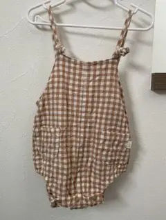 テータテート　チェックロンパースサロペット