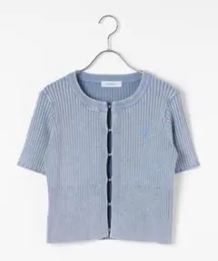 PAGEBOY 半袖 リブ カーディガン ブルーのサムネイル