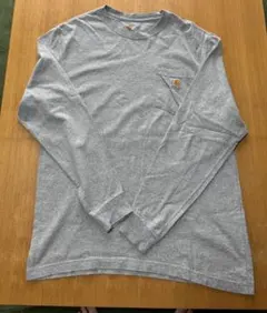 【定番】カーハート 長袖 ポケットTシャツ グレー Mサイズのサムネイル