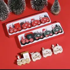【残りわずか】クリスマス飾り　列車　トレイン　白　木製　ウッド　ナチュラル　北欧