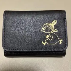 MOOMIN　ムーミン　 牛革三つ折りコンパクト財布 限定版　黒　ブラックのサムネイル
