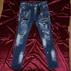 Cavaria スキニーデニム ペイント ダメージ加工のサムネイル