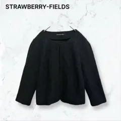 s388 ストロベリーフィールズ ノーカラージャケット 黒 F 春秋 フォーマルのサムネイル