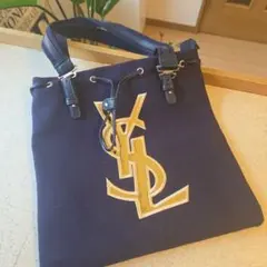 美品✨】モスキーノ ナイロン トートバッグ ロゴ金具 ネイビー 肩掛可 