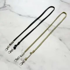 【ブラック、ゴールドベージュ】2本セット スマホショルダーストラップ ss15