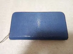長財布 エイ皮 ガルーシャ ブルー 青 新品