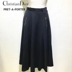 クリスチャンディオール　プレタポルテ　フレアスカート　ミモレ丈　サイズM ウール