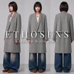 ETHOSENS(エトセンス)レイヤード ウール ロングコートのサムネイル