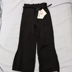 しまむら 黒 ワイドパンツ