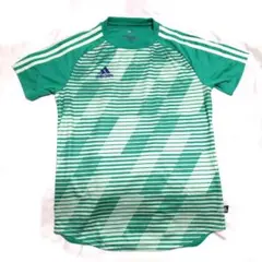 バ*カ様 adidas ストライプ 半袖シャツ 緑