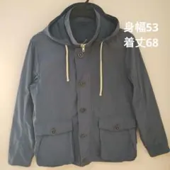 フード付き青ジャケット 身幅53 着丈68