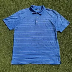 GREG NORMAN ポロシャツ ブルー ボーダー Lサイズ USA y2kのサムネイル